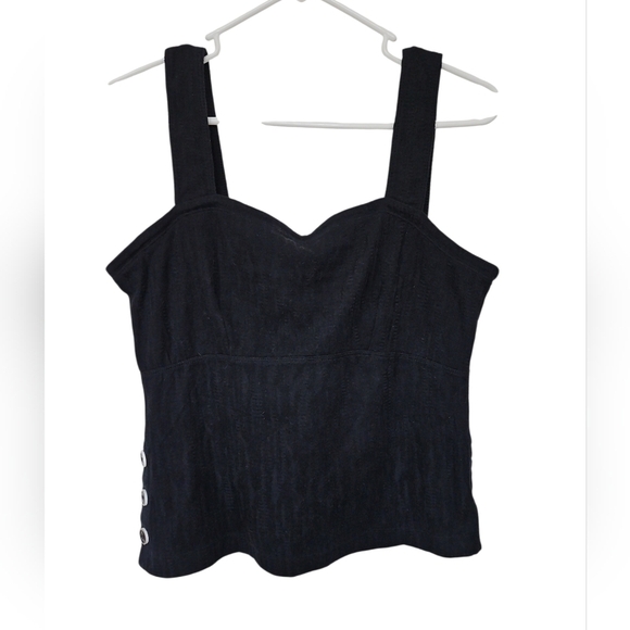 Anthropologie Tops - Mauve by Anthropology Black Tank Top Buttons Sides Sz S Womens
